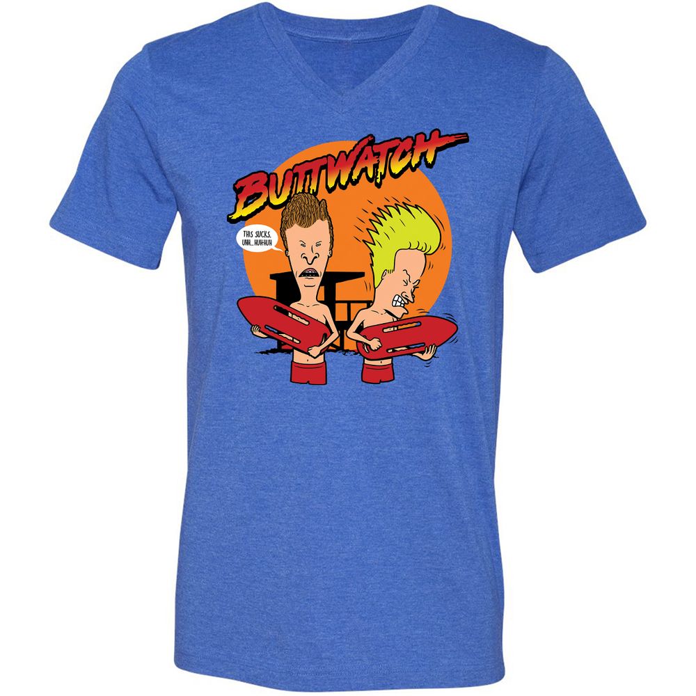 Unisex V-Neck T-Shirt - MZ2D34U5 - Heather True Royal - 14