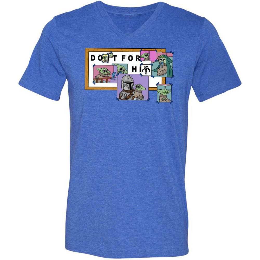 Unisex V-Neck T-Shirt - 3ME7S28N - Heather True Royal - 14