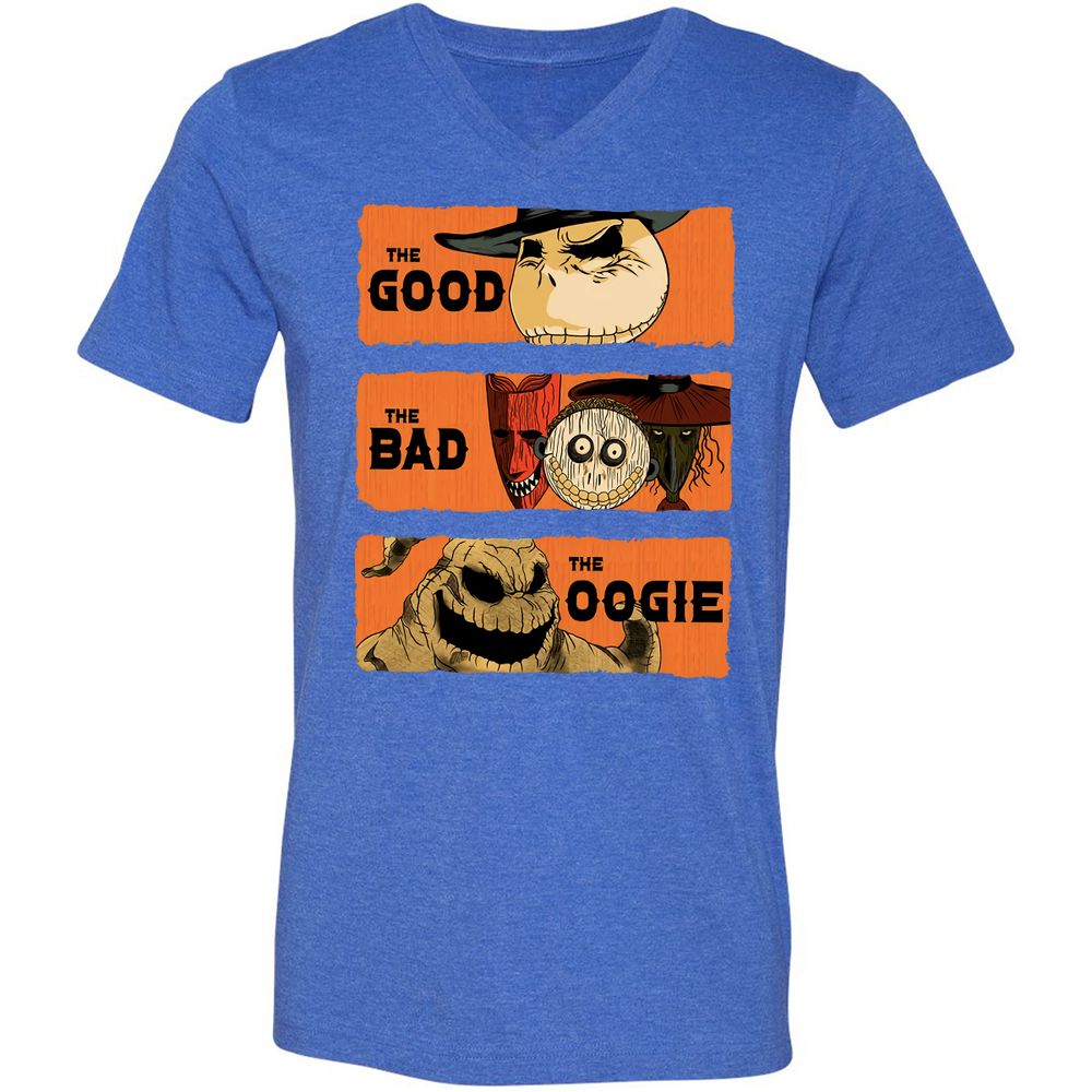 Unisex V-Neck T-Shirt - D9T9E26E - Heather True Royal - 14