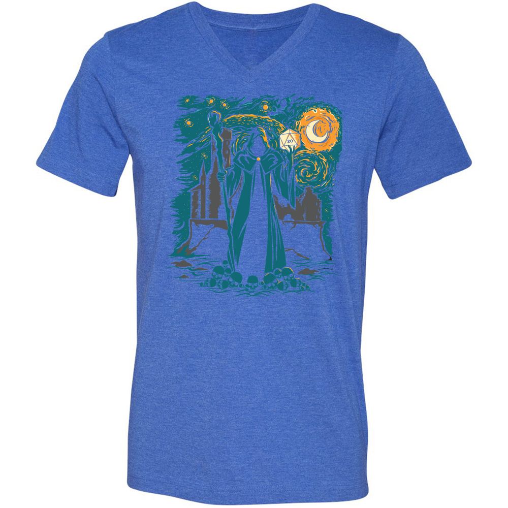 Unisex V-Neck T-Shirt - KWNEH73A - Heather True Royal - 14