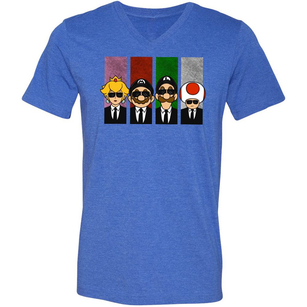 Unisex V-Neck T-Shirt - 1LWQFCUU - Heather True Royal - 14