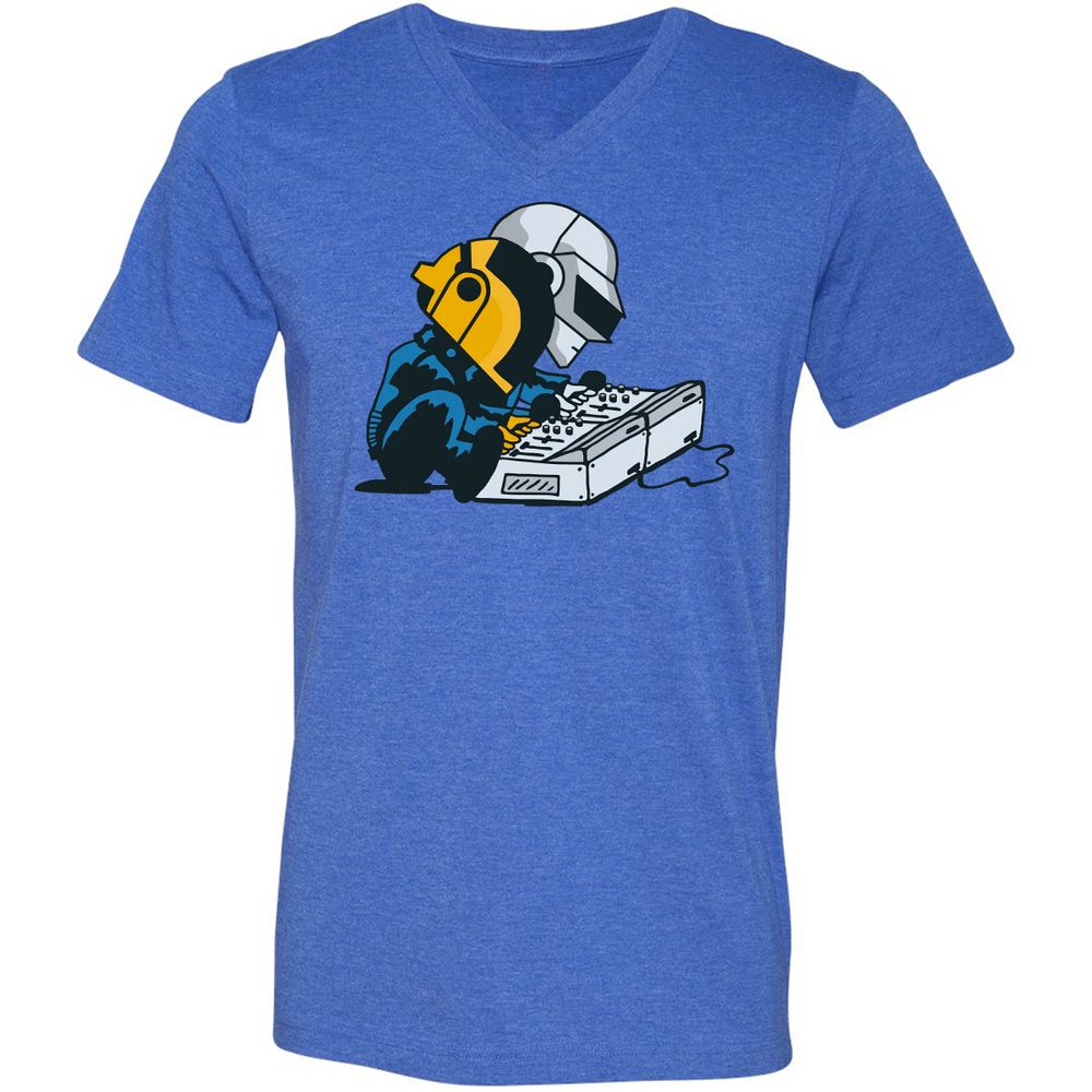 Unisex V-Neck T-Shirt - K37S9GT4 - Heather True Royal - 14