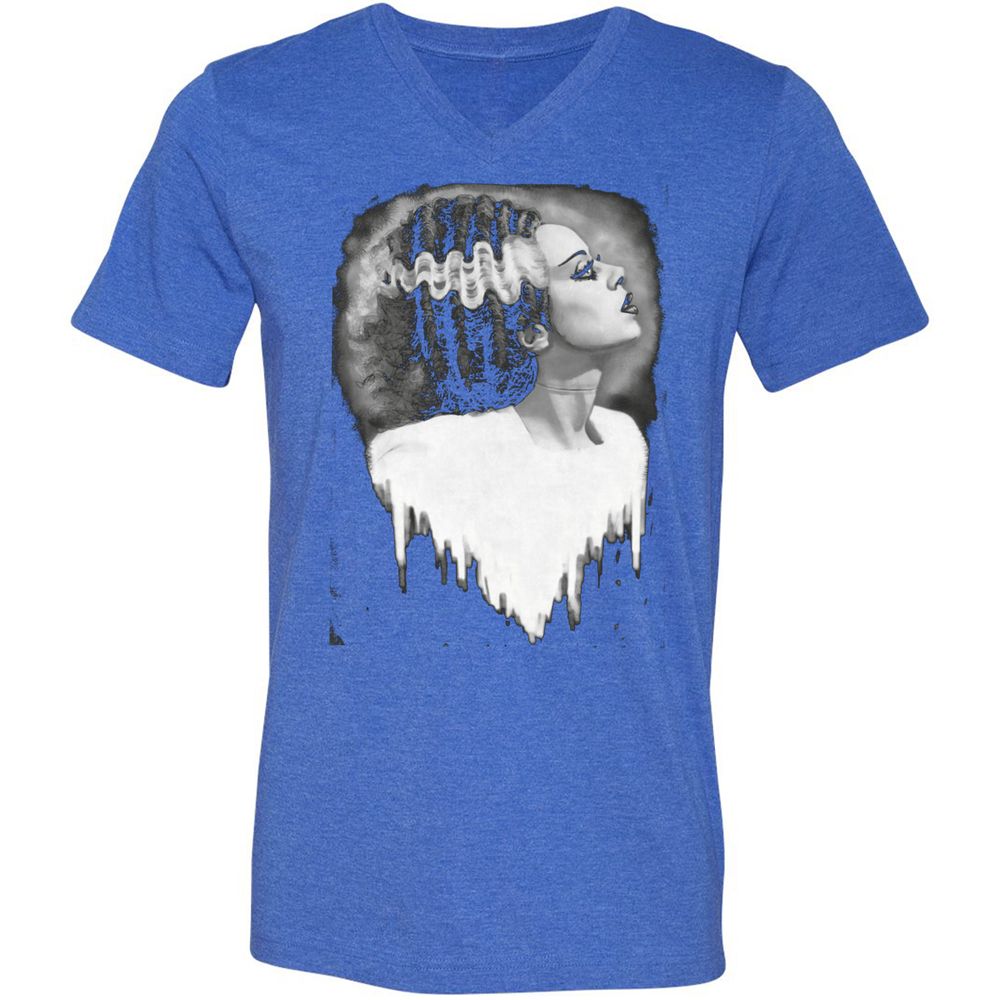 Unisex V-Neck T-Shirt - F6U64ECS - Heather True Royal - 14
