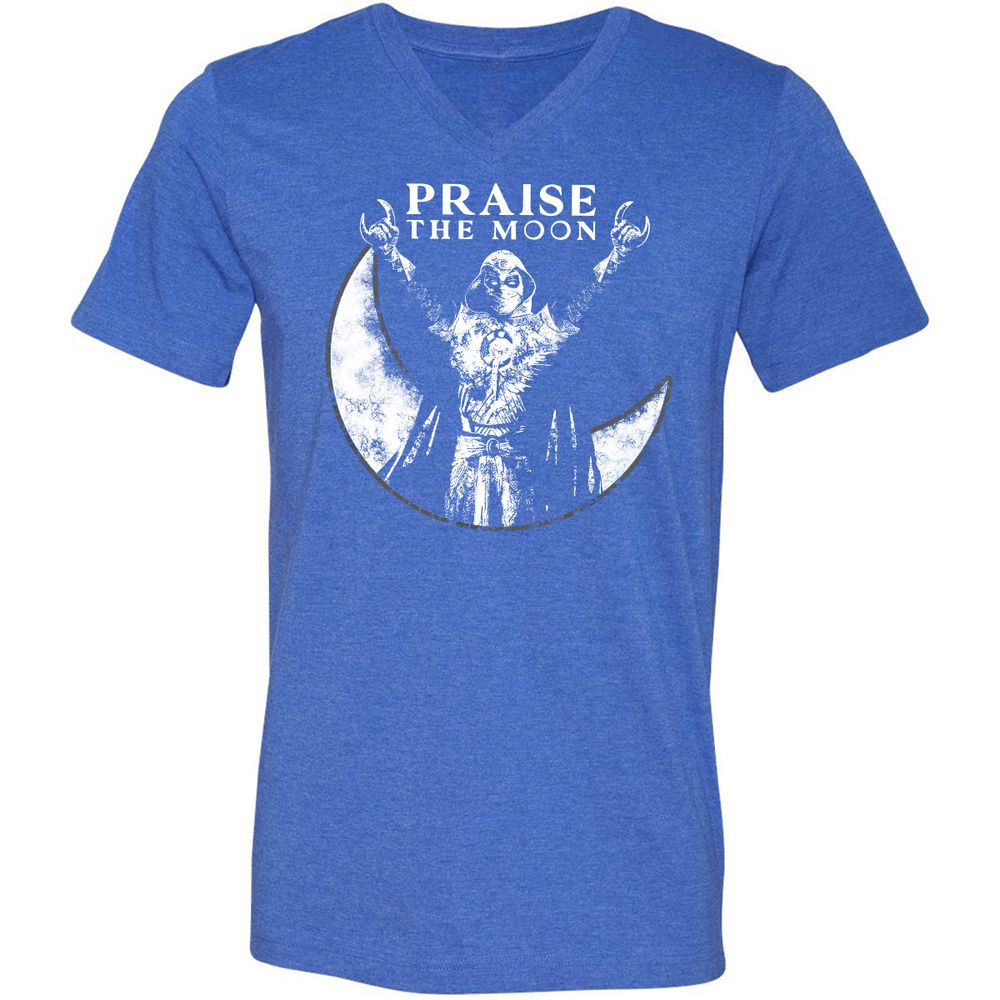 Unisex V-Neck T-Shirt - R1N1REXV - Heather True Royal - 14