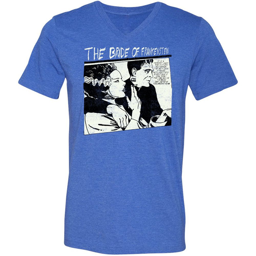 Unisex V-Neck T-Shirt - UR997JAH - Heather True Royal - 14