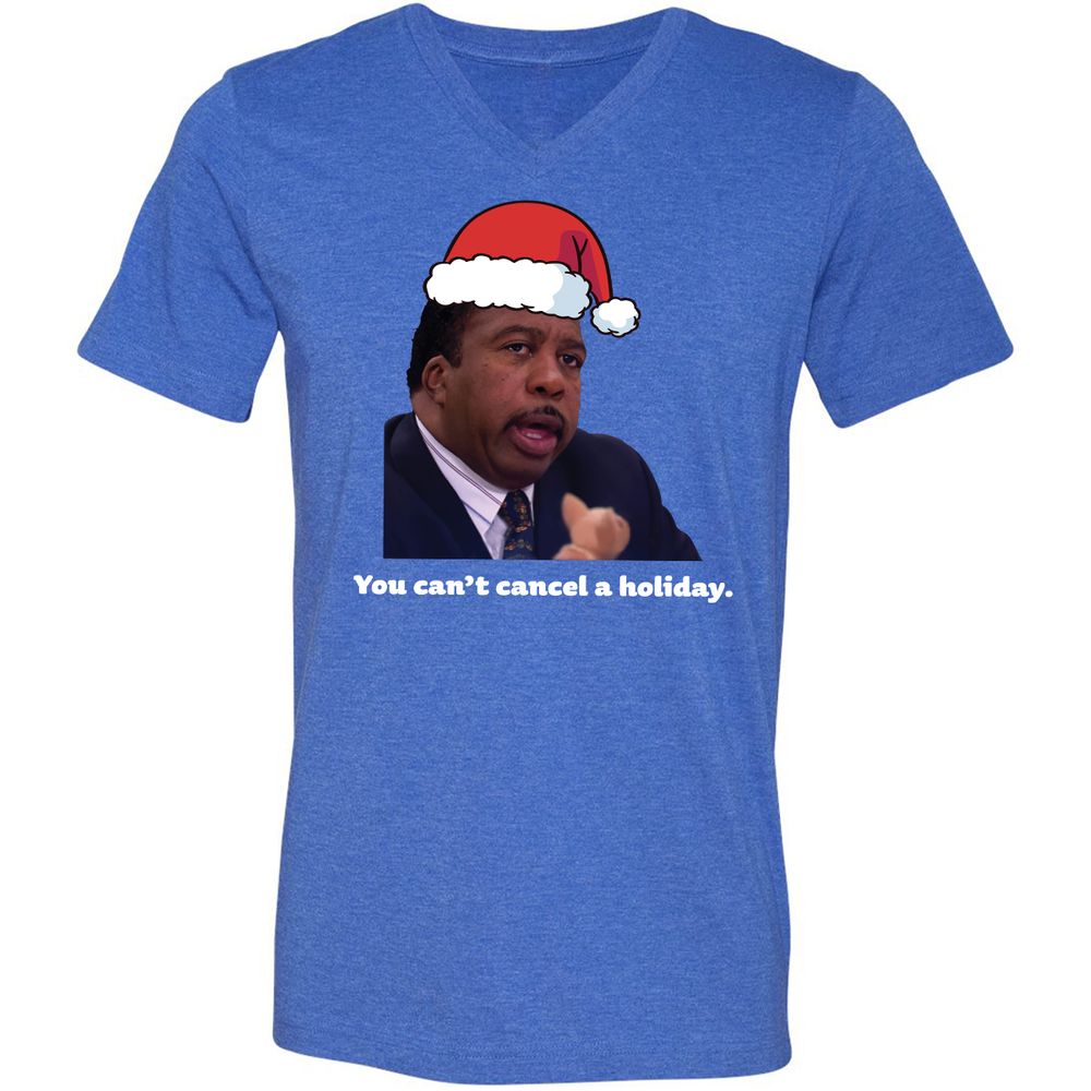 Unisex V-Neck T-Shirt - XZK6U3S8 - Heather True Royal - 14