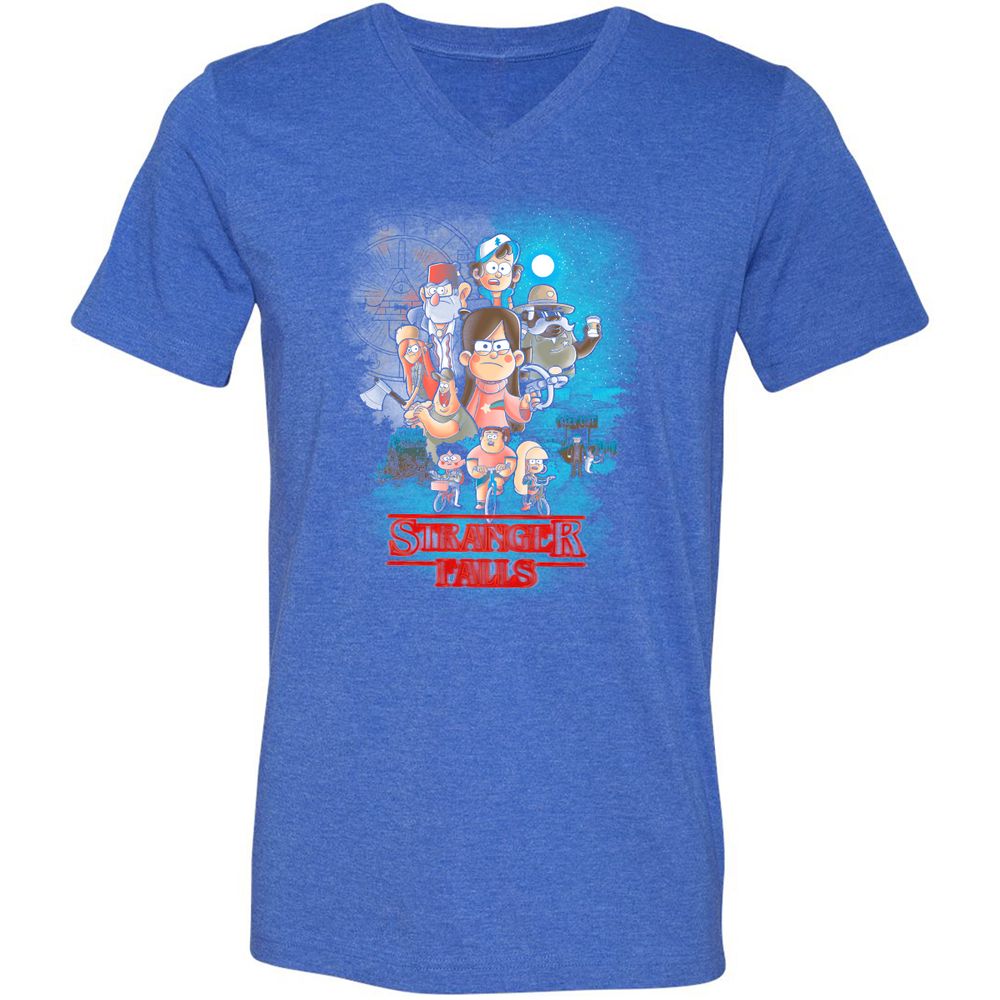 Unisex V-Neck T-Shirt - JCPJSFLS - Heather True Royal - 14
