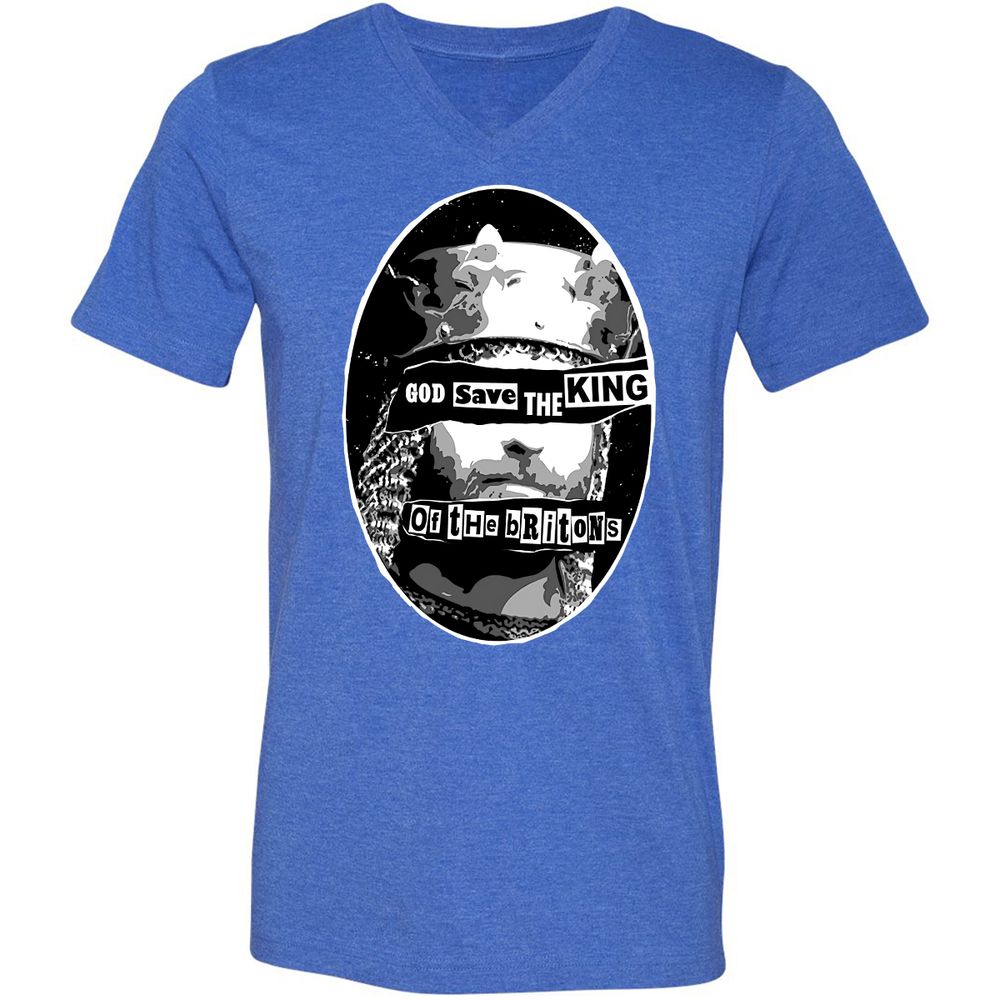 Unisex V-Neck T-Shirt - B2M76KVM - Heather True Royal - 14