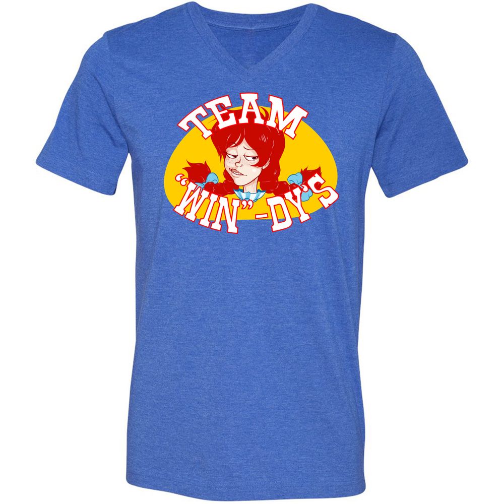 Unisex V-Neck T-Shirt - K9EUERJX - Heather True Royal - 14