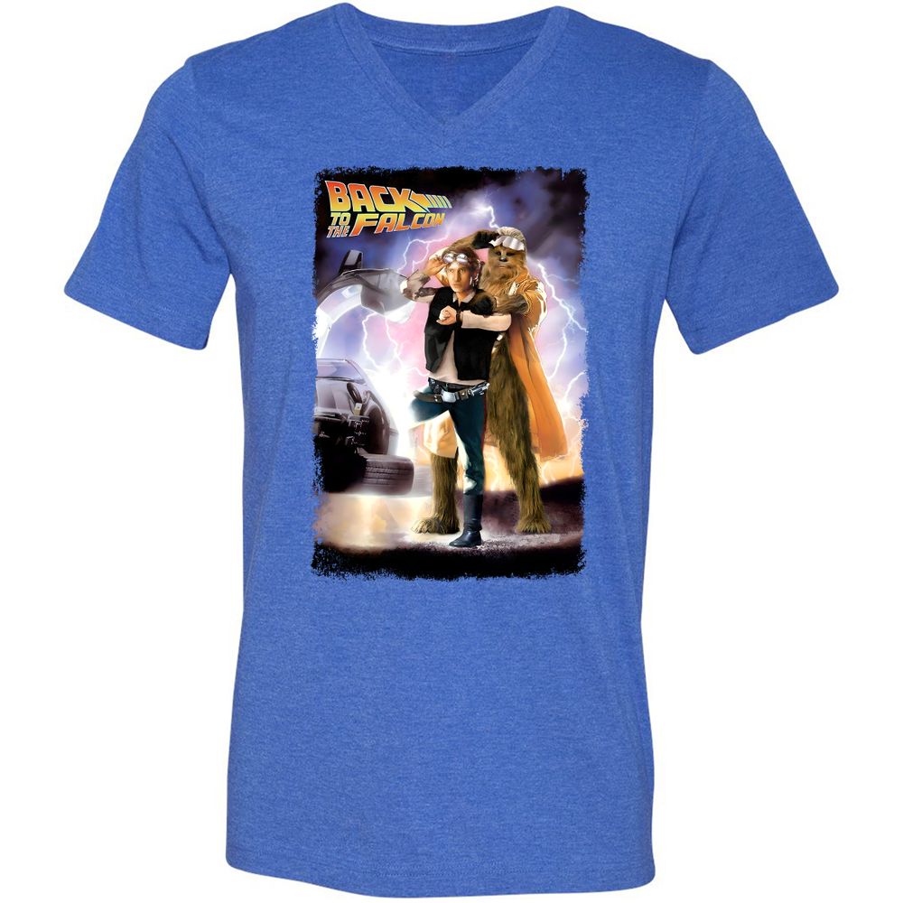 Unisex V-Neck T-Shirt - ASEKK2KJ - Heather True Royal - 14