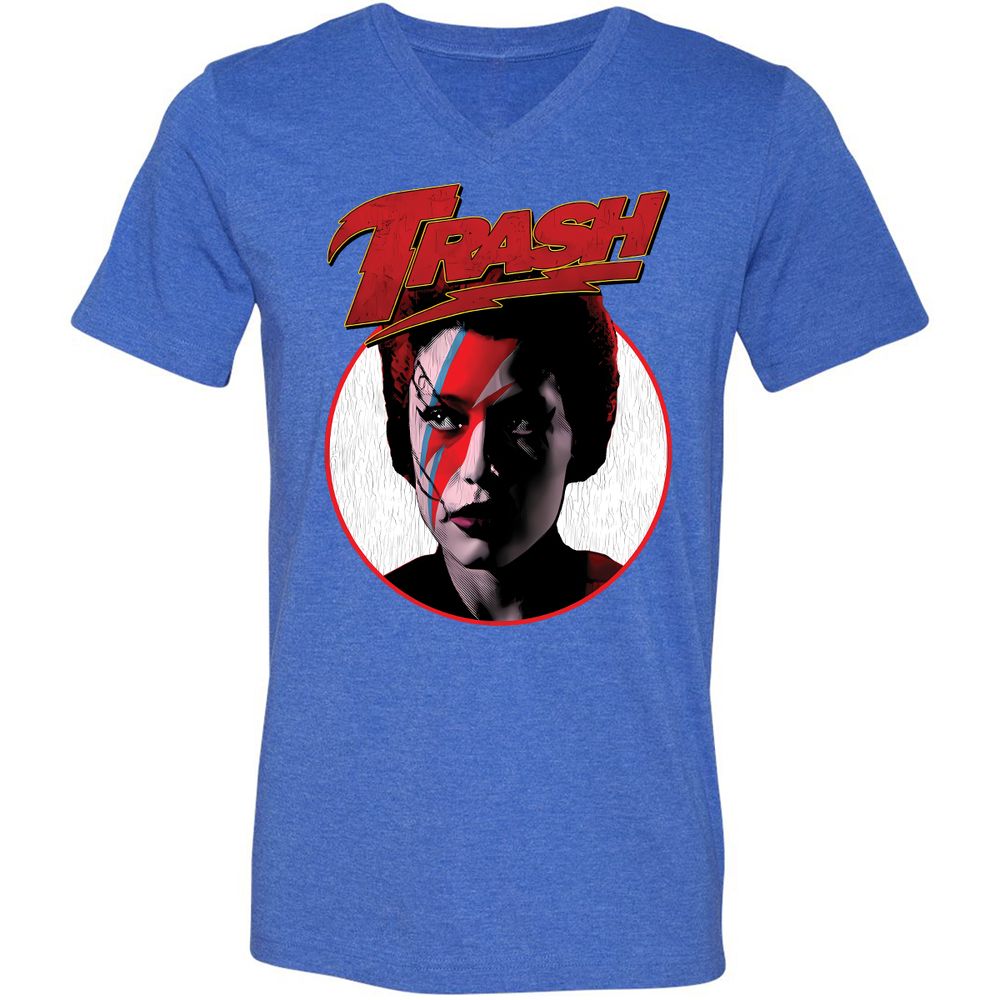 Unisex V-Neck T-Shirt - 3YLRFBPQ - Heather True Royal - 14