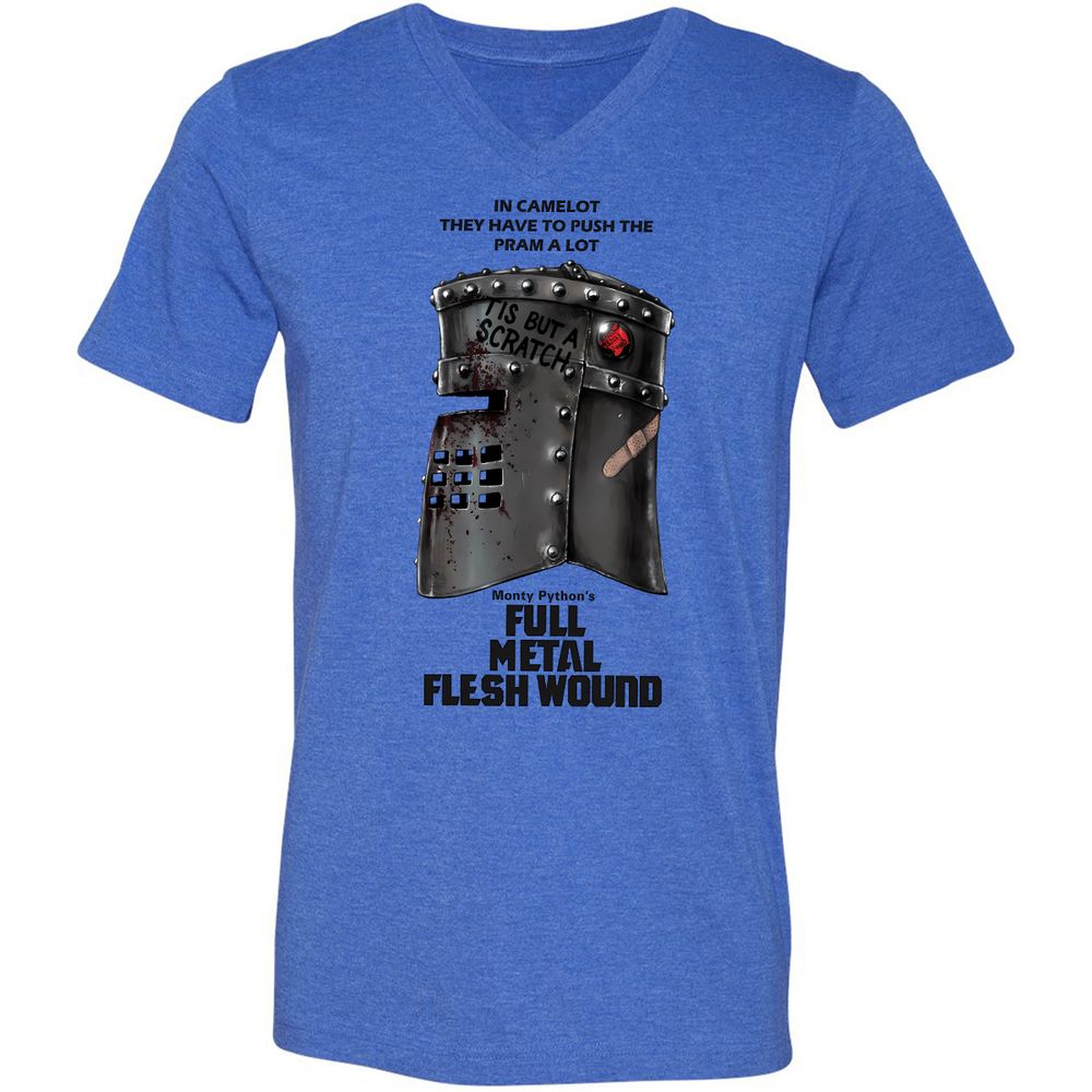 Unisex V-Neck T-Shirt - P1VQQBA2 - Heather True Royal - 14