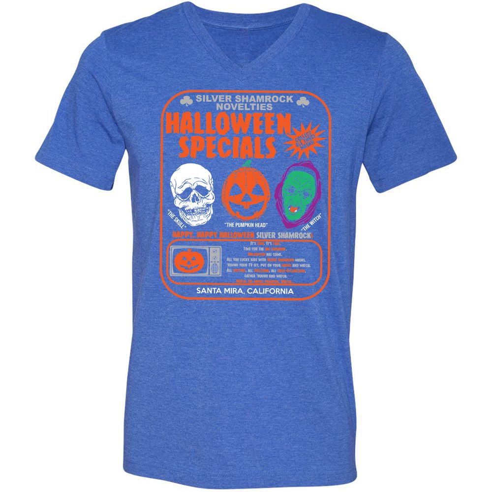 Unisex V-Neck T-Shirt - QNWA1567 - Heather True Royal - 14