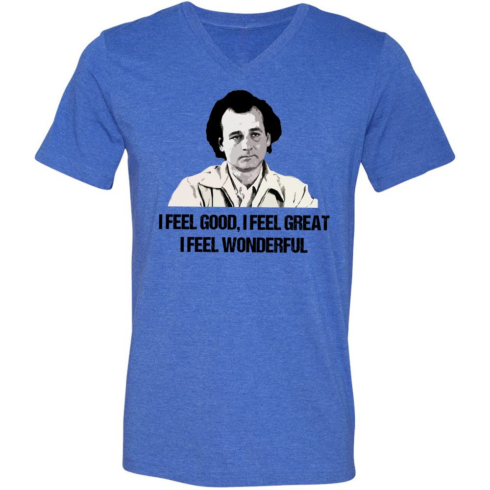 Unisex V-Neck T-Shirt - 8CMUJPWY - Heather True Royal - 14