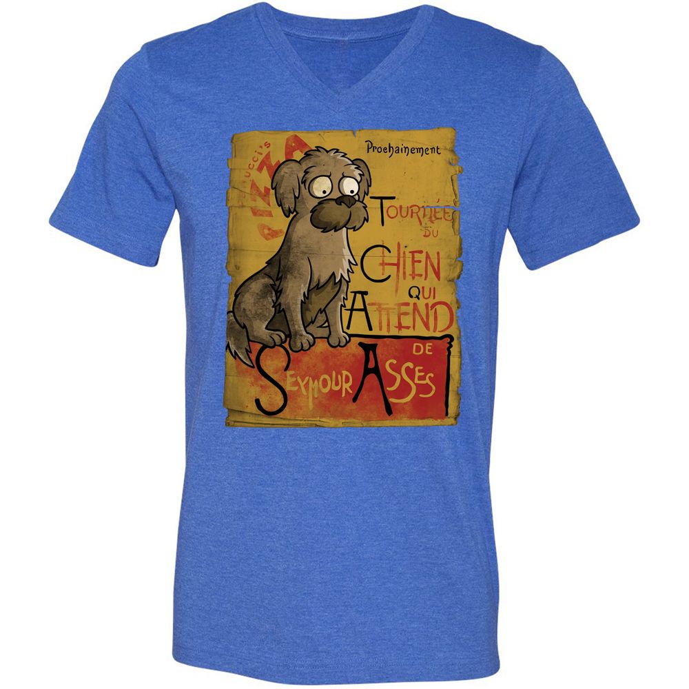 Unisex V-Neck T-Shirt - YT6HGPJB - Heather True Royal - 14