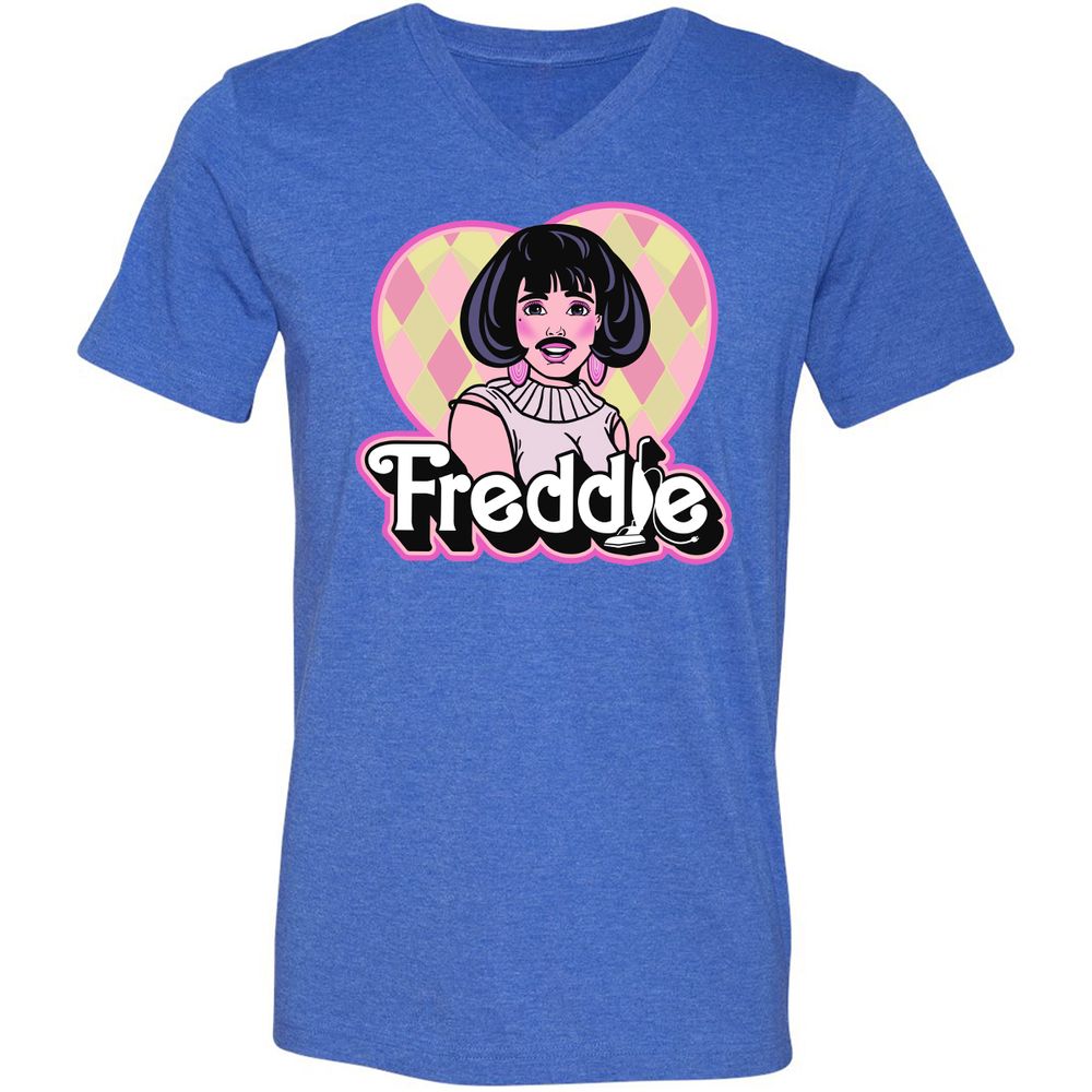 Unisex V-Neck T-Shirt - XN3U4MNA - Heather True Royal - 14