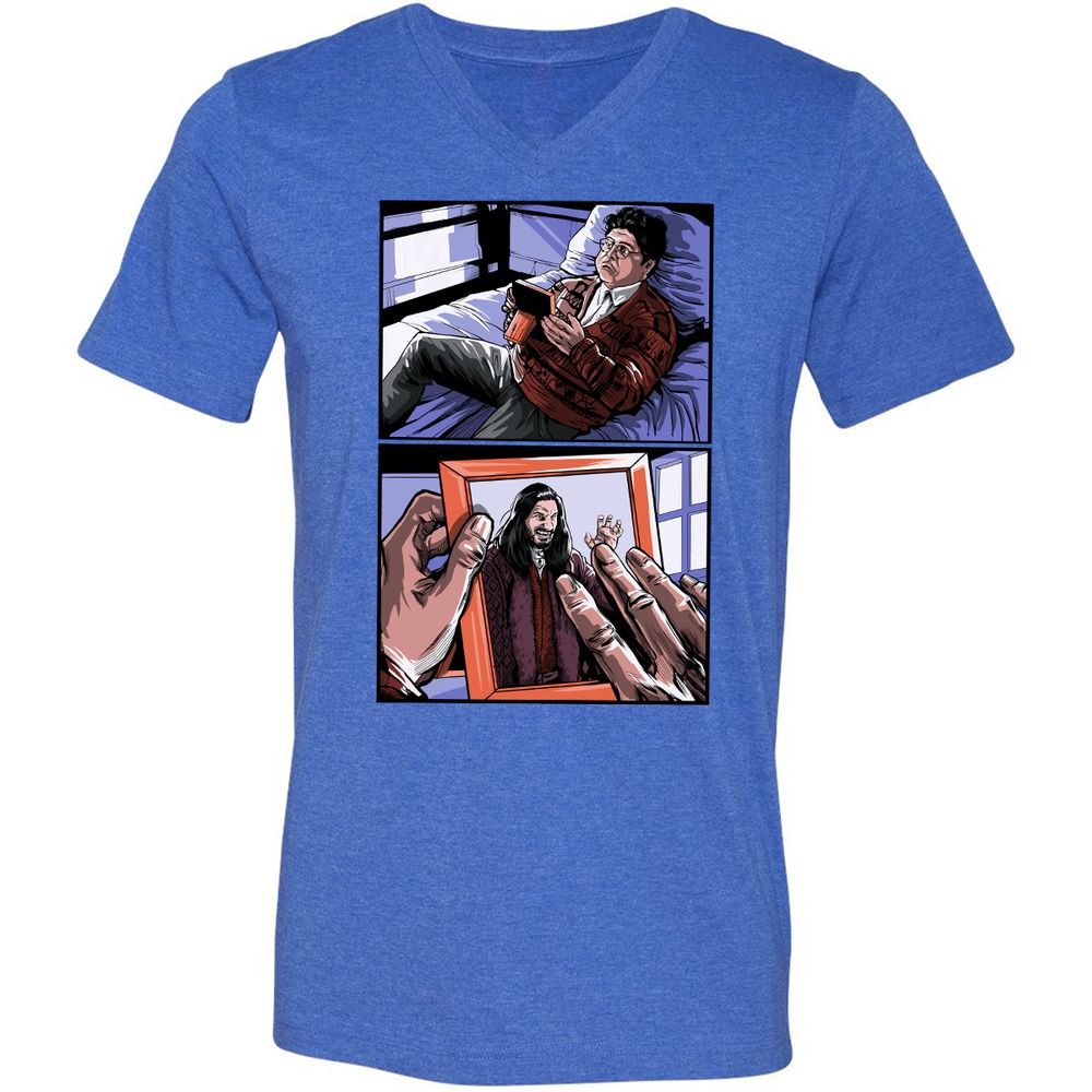 Unisex V-Neck T-Shirt - S8UEUXR5 - Heather True Royal - 14