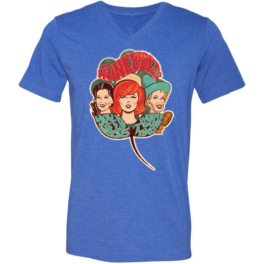 Unisex V-Neck T-Shirt - 6T1LRTMT - Heather True Royal - 14