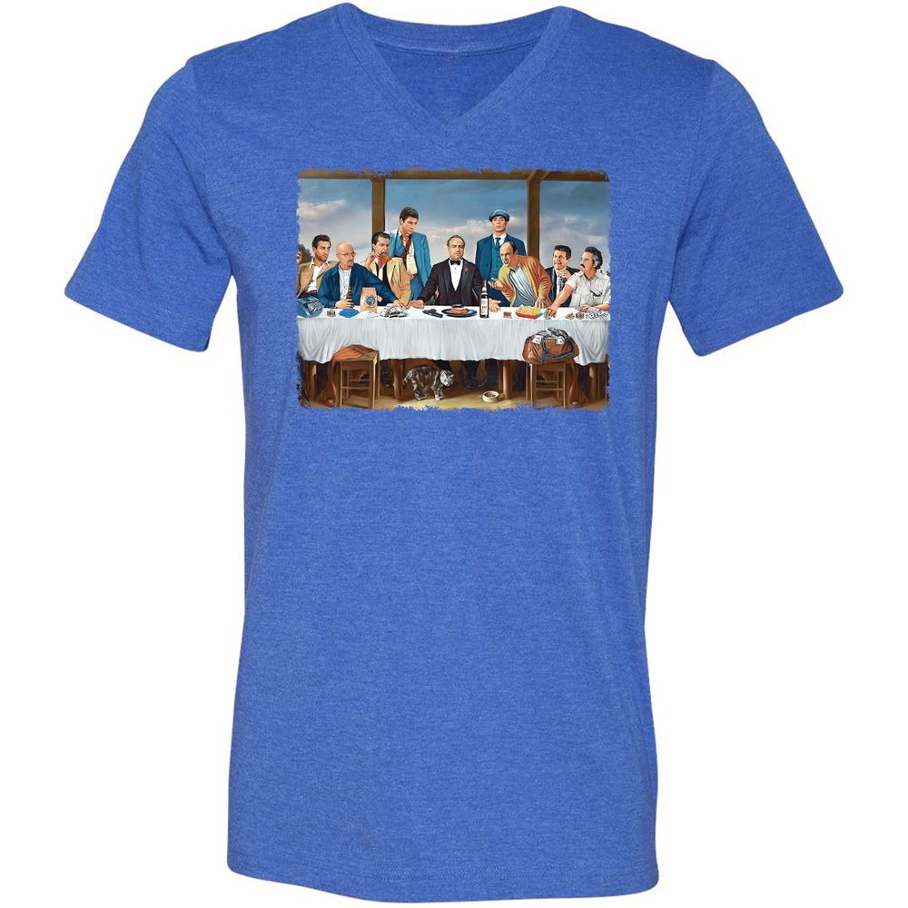 Unisex V-Neck T-Shirt - F6Y2ZLEL - Heather True Royal - 14