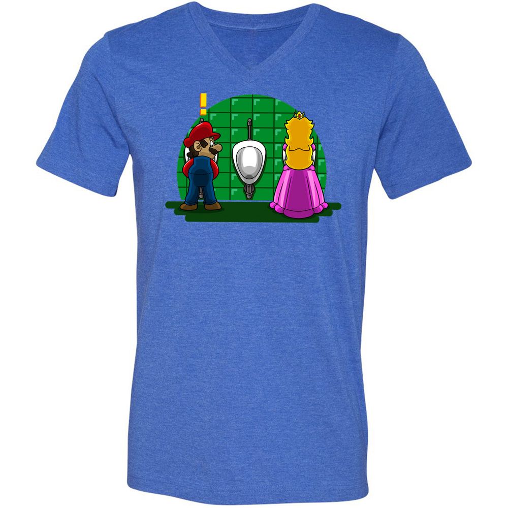 Unisex V-Neck T-Shirt - SSHLUPAG - Heather True Royal - 14