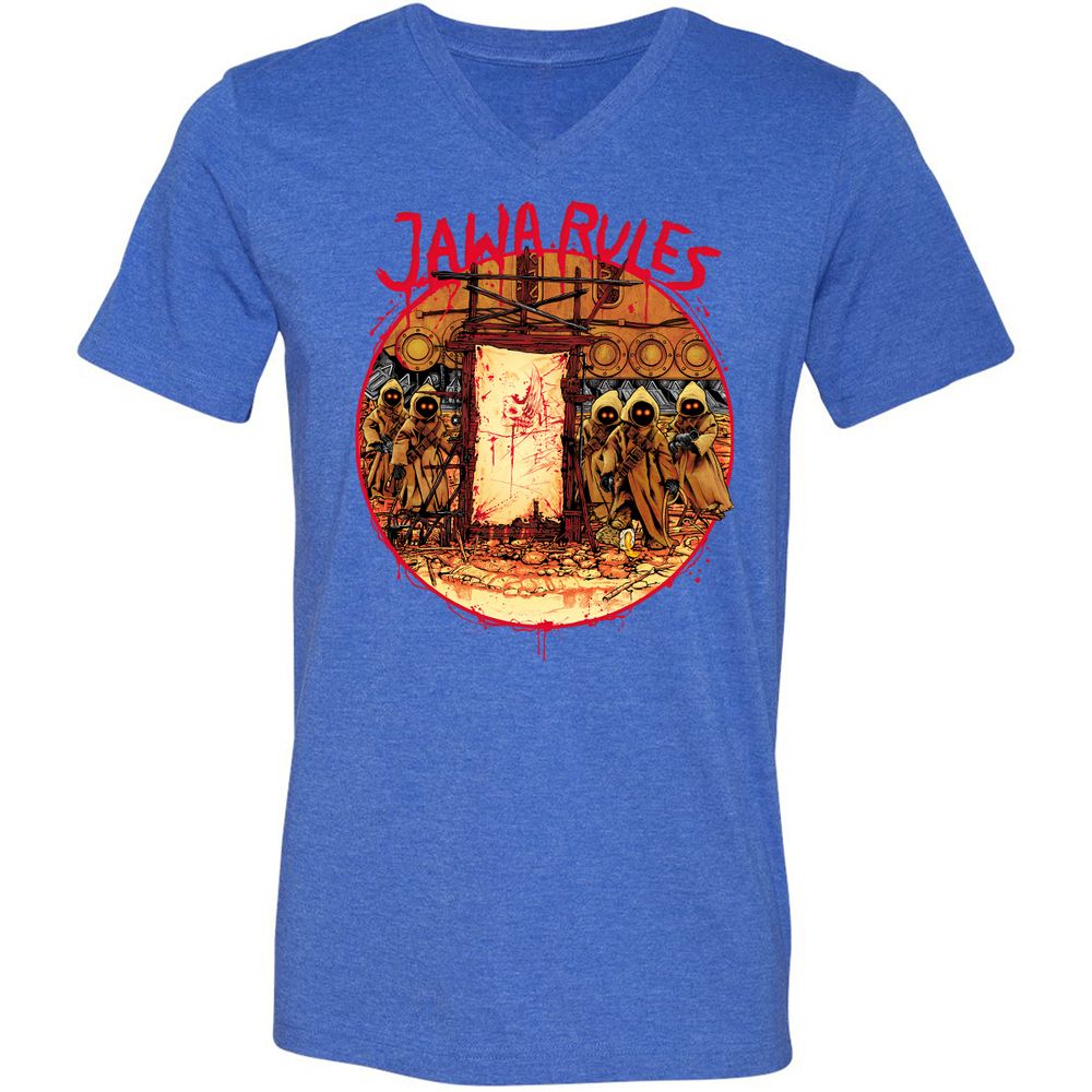 Unisex V-Neck T-Shirt - WBMRSXR2 - Heather True Royal - 14