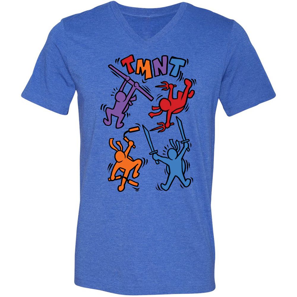 Unisex V-Neck T-Shirt - XPPCFY9W - Heather True Royal - 14