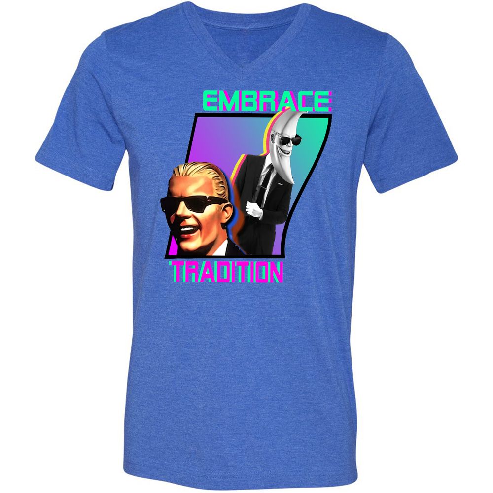 Unisex V-Neck T-Shirt - Z5Y1LDR3 - Heather True Royal - 14