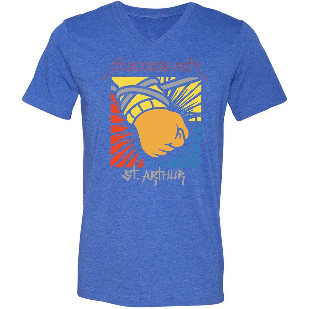 Unisex V-Neck T-Shirt - 697Y12L8 - Heather True Royal - 14