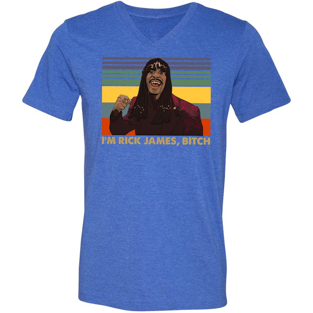 Unisex V-Neck T-Shirt - YCVB7CZR - Heather True Royal - 14