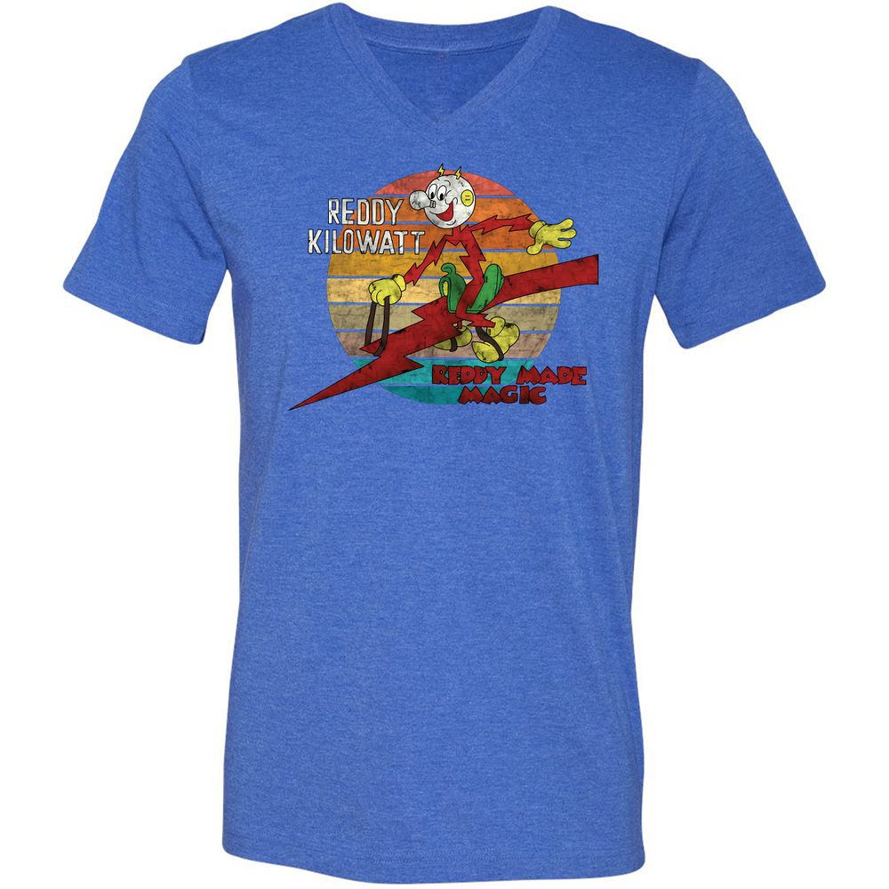 Unisex V-Neck T-Shirt - GJ9W2UXV - Heather True Royal - 14