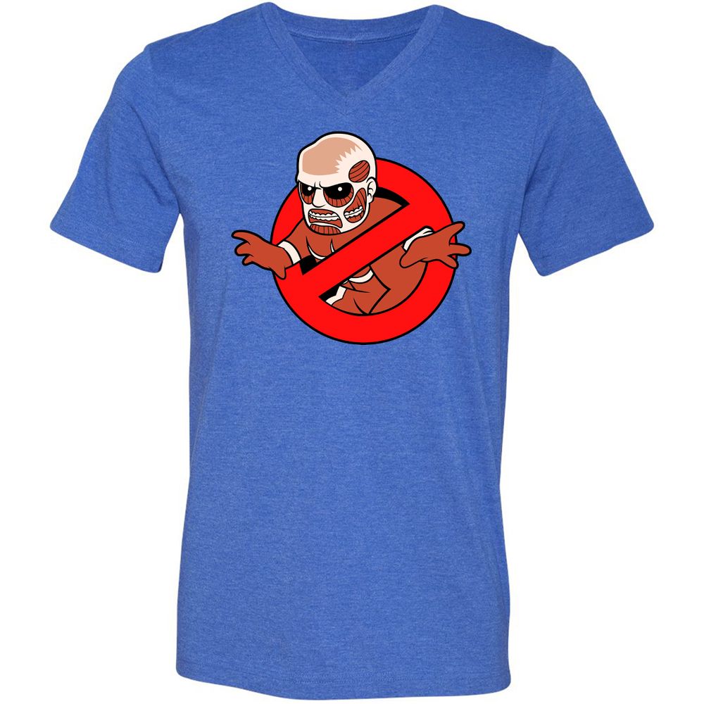 Unisex V-Neck T-Shirt - M5MQYZ7T - Heather True Royal - 14
