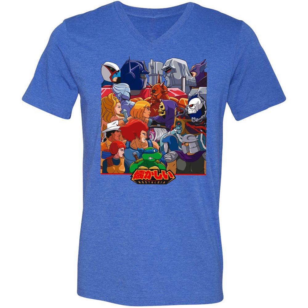 Unisex V-Neck T-Shirt - RGPYEBFQ - Heather True Royal - 14