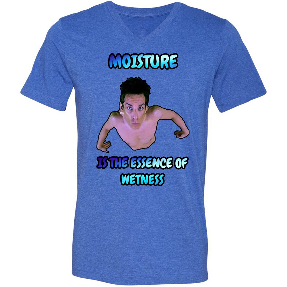 Unisex V-Neck T-Shirt - QHJ8X2E3 - Heather True Royal - 14