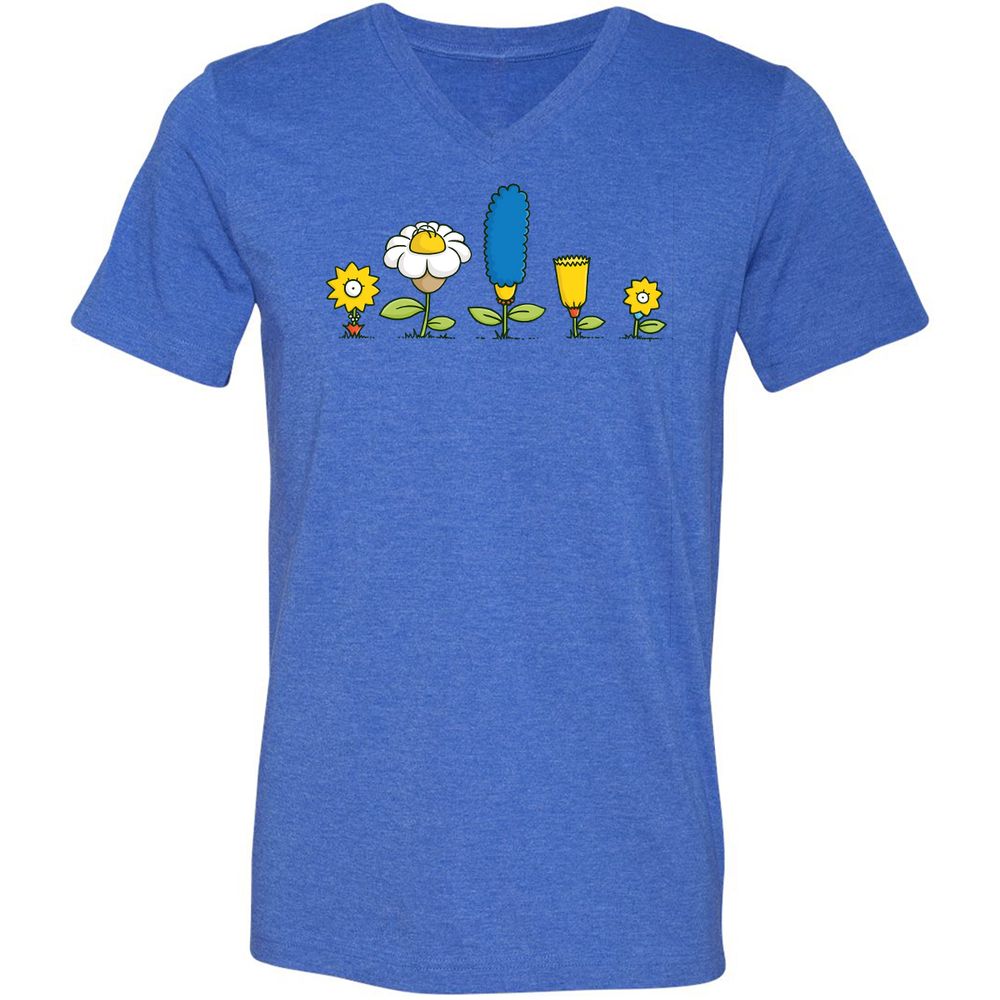 Unisex V-Neck T-Shirt - 4LPBL9XQ - Heather True Royal - 14