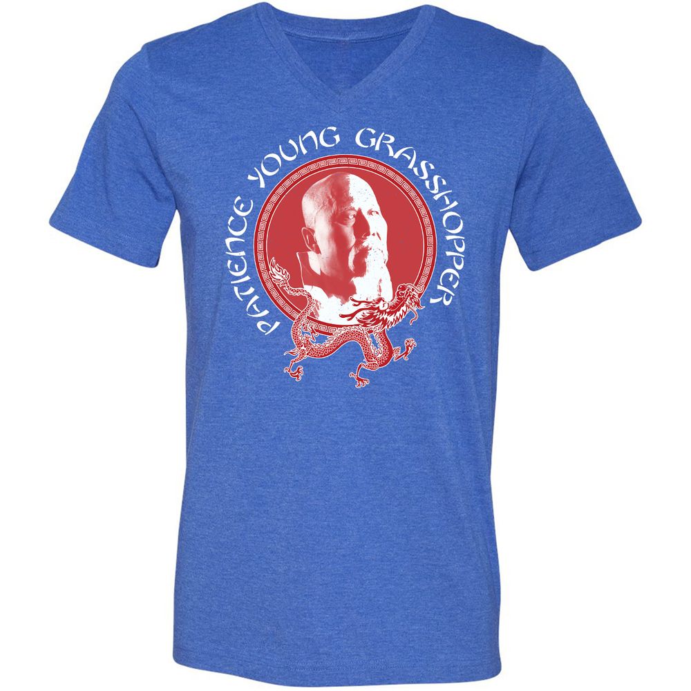 Unisex V-Neck T-Shirt - B97P5EHN - Heather True Royal - 14