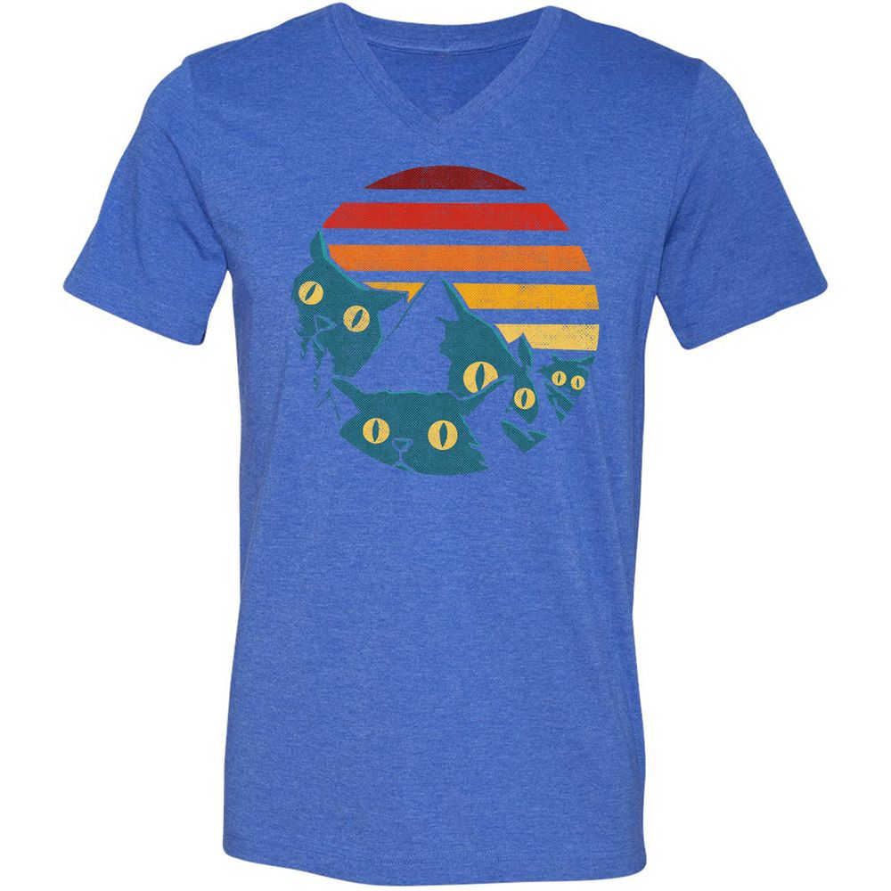 Unisex V-Neck T-Shirt - 599KYN6K - Heather True Royal - 14