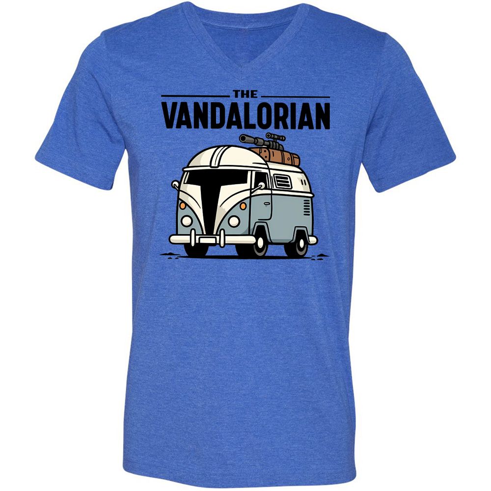 Unisex V-Neck T-Shirt - TEEECUMN - Heather True Royal - 14