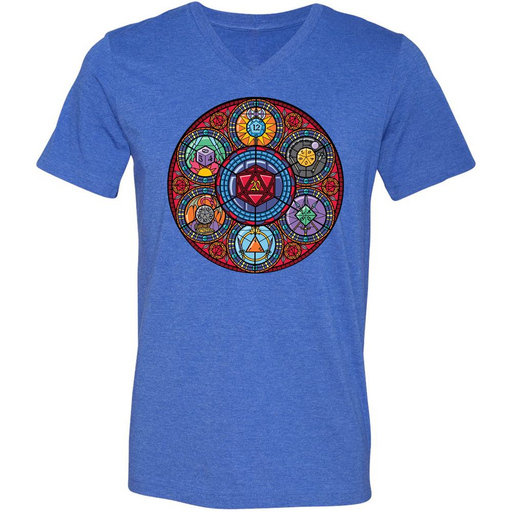 Unisex V-Neck T-Shirt - P1XDJFXE - Heather True Royal - 14