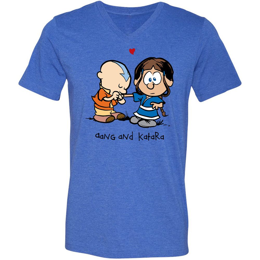 Unisex V-Neck T-Shirt - 3PAZE596 - Heather True Royal - 14