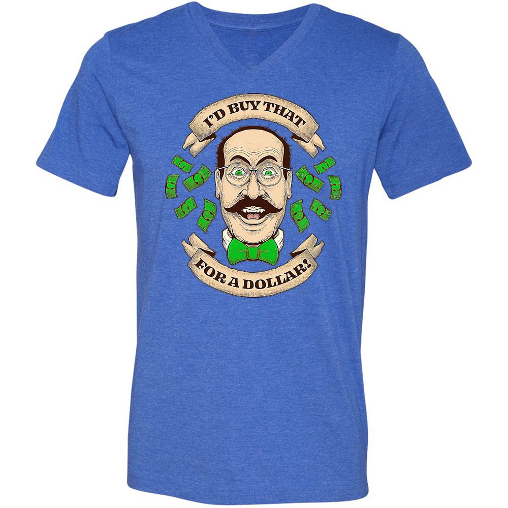 Unisex V-Neck T-Shirt - P1CV6JLN - Heather True Royal - 14