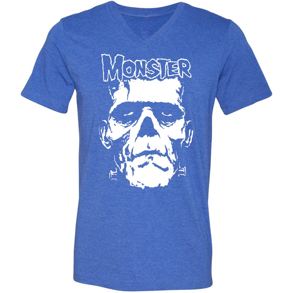Unisex V-Neck T-Shirt - H416EA7Z - Heather True Royal - 14
