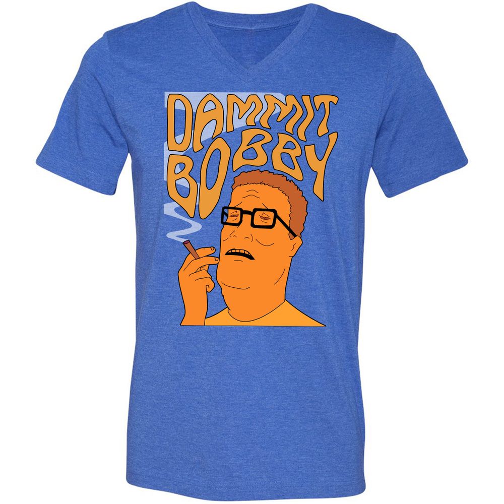 Unisex V-Neck T-Shirt - 96C3D54K - Heather True Royal - 14