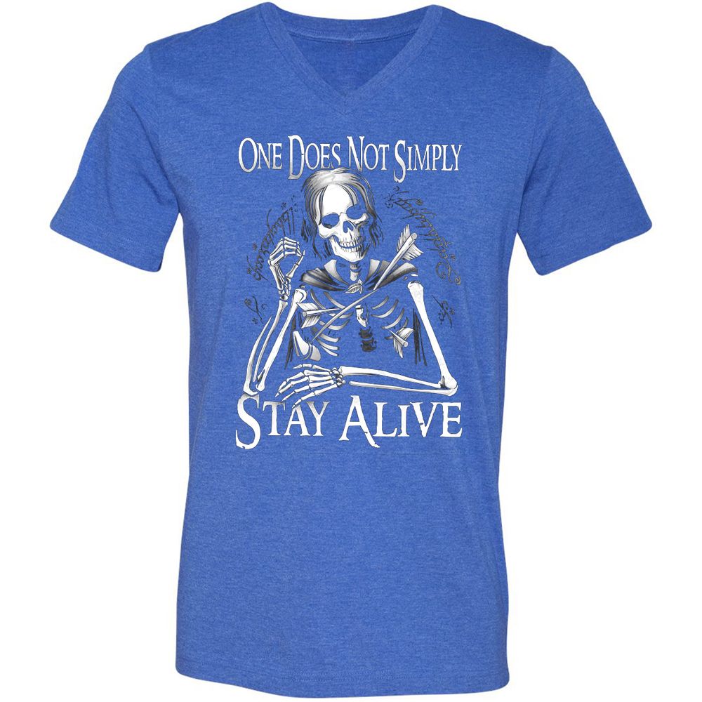 Unisex V-Neck T-Shirt - 1MJZKDXE - Heather True Royal - 14