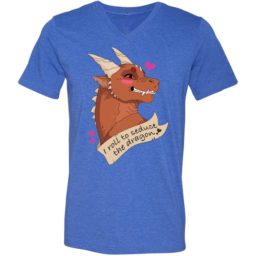 Unisex V-Neck T-Shirt - Y6L2HXKM - Heather True Royal - 14