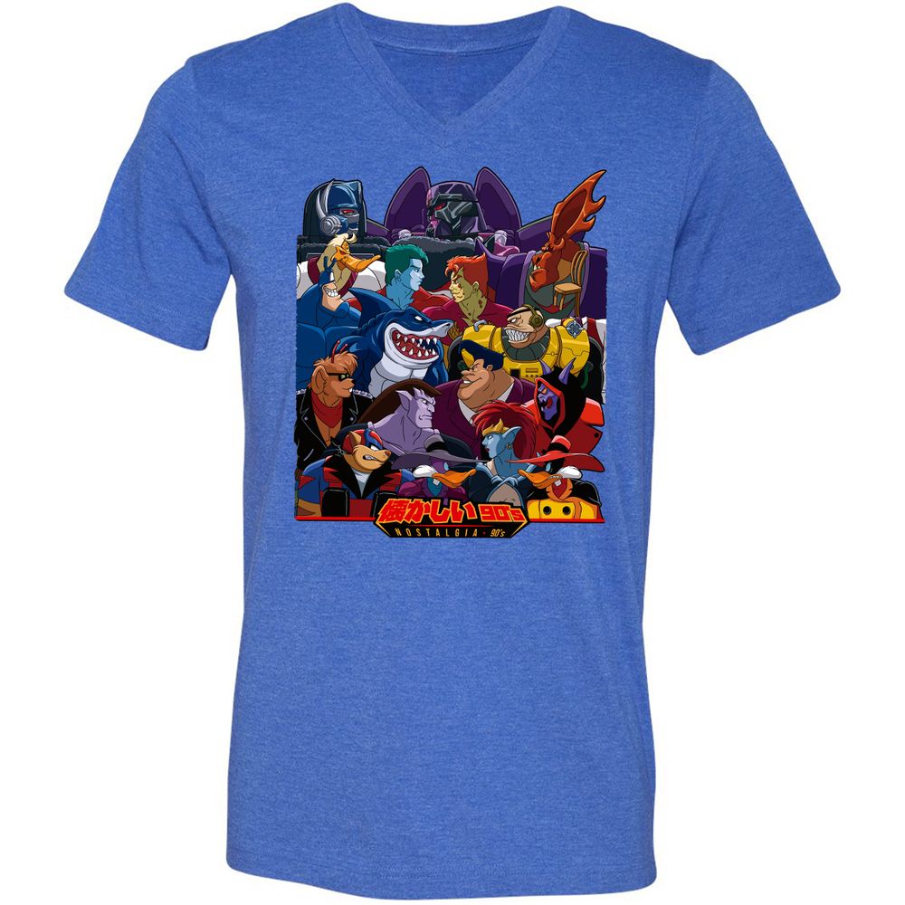 Unisex V-Neck T-Shirt - L3295ZJW - Heather True Royal - 14