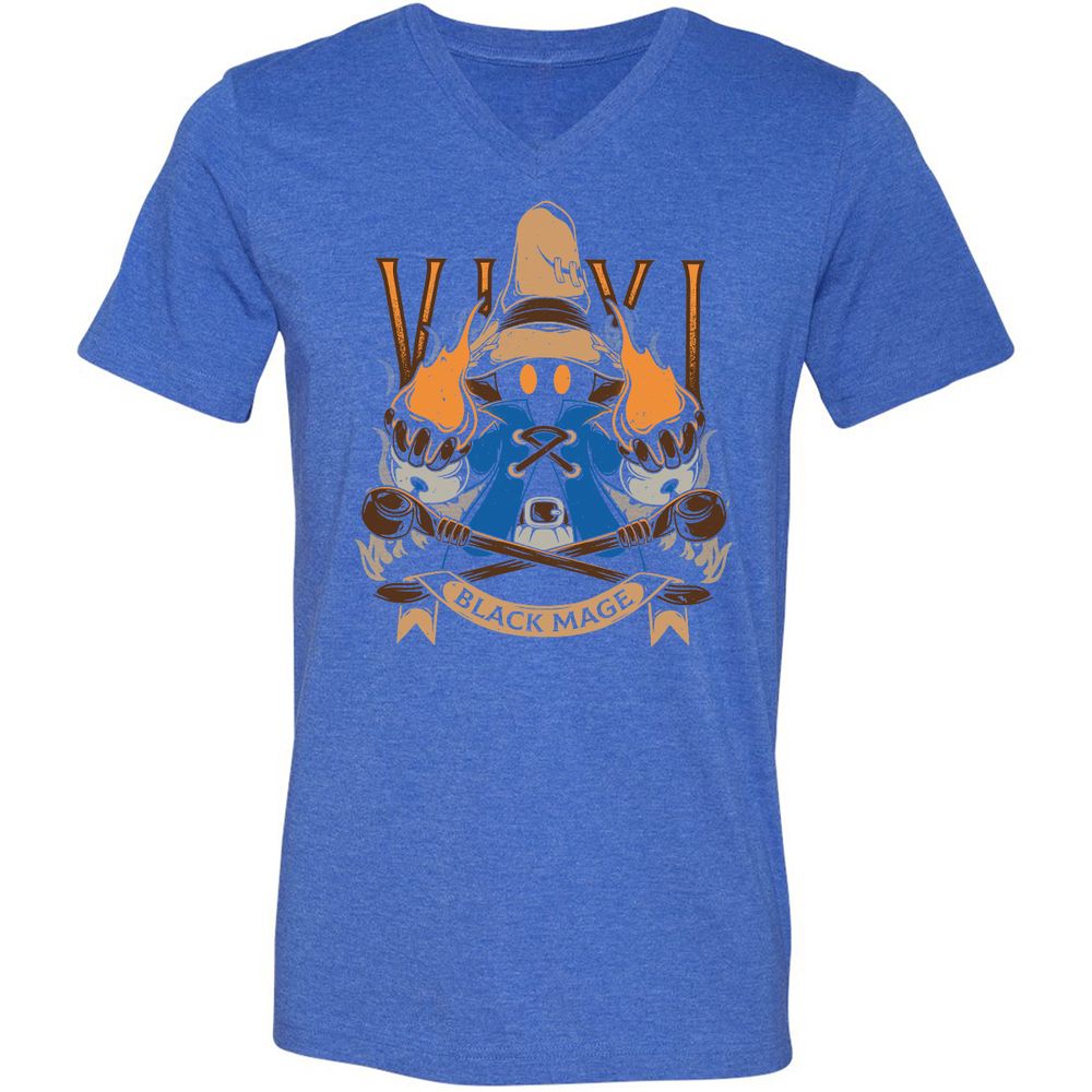 Unisex V-Neck T-Shirt - B7JLPEVA - Heather True Royal - 14