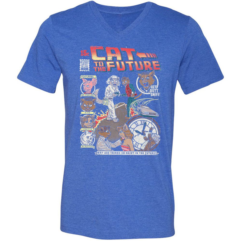 Unisex V-Neck T-Shirt - J716SPLA - Heather True Royal - 14