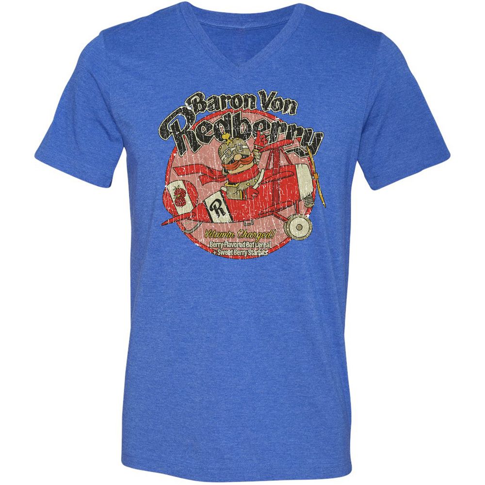 Unisex V-Neck T-Shirt - SHKEBYPS - Heather True Royal - 14