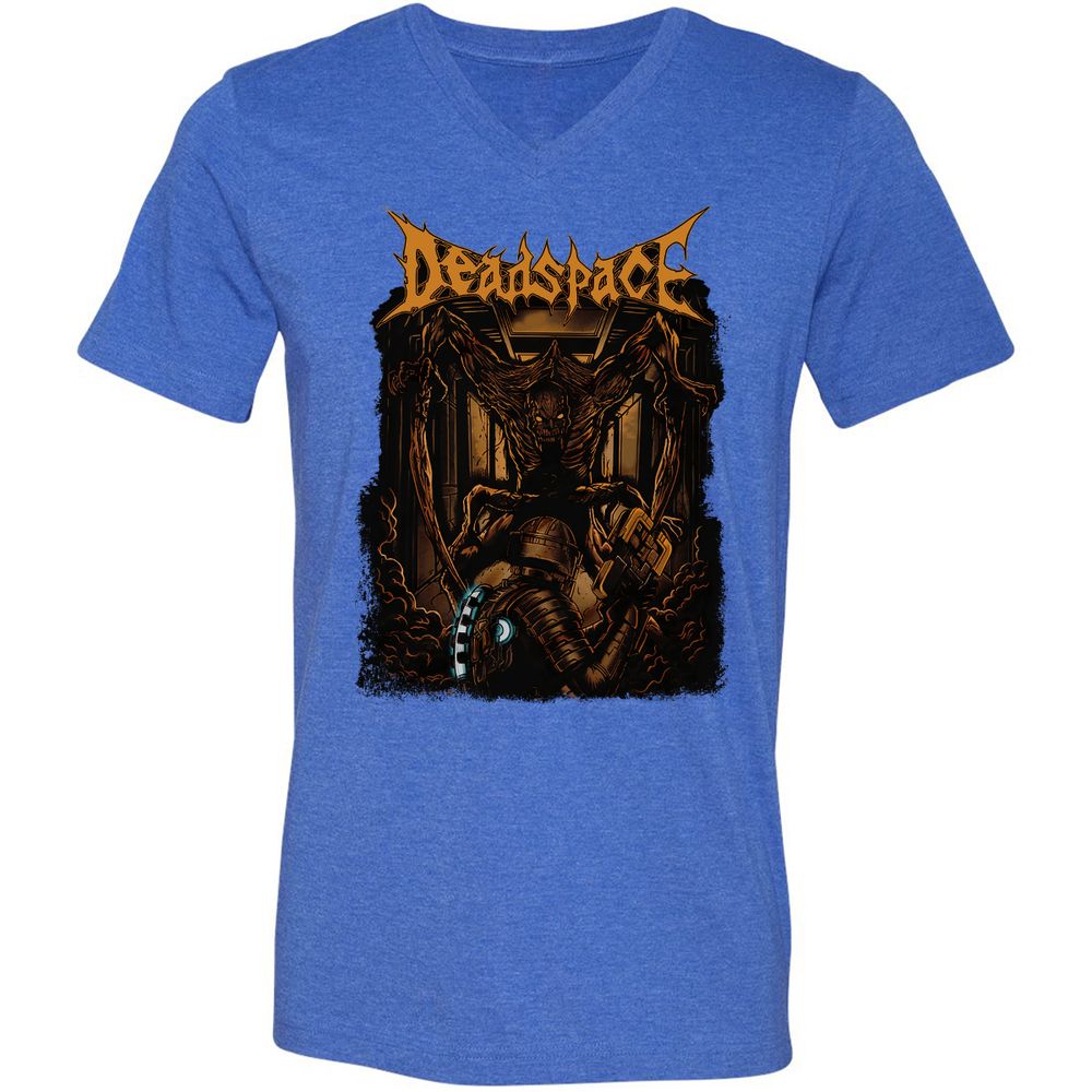 Unisex V-Neck T-Shirt - VZ4WFMSK - Heather True Royal - 14