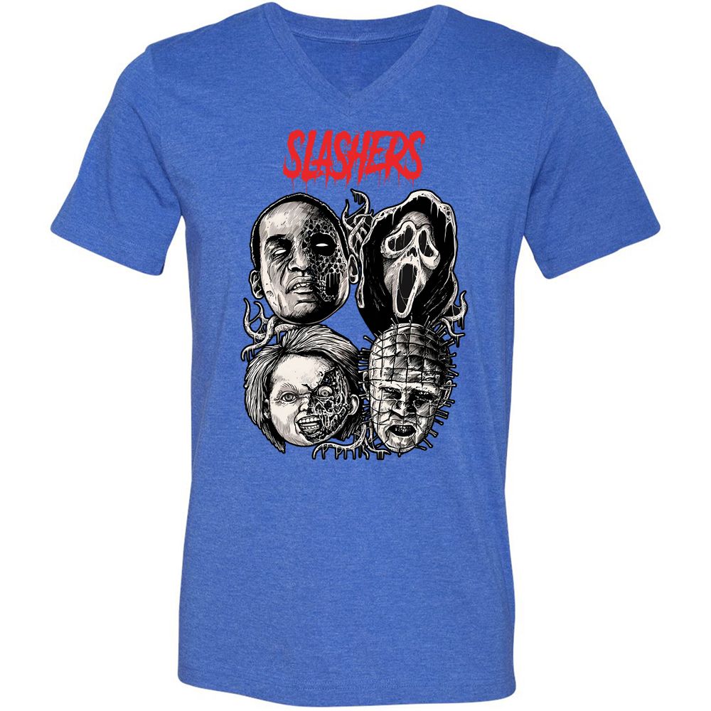 Unisex V-Neck T-Shirt - 89RMY1UV - Heather True Royal - 14